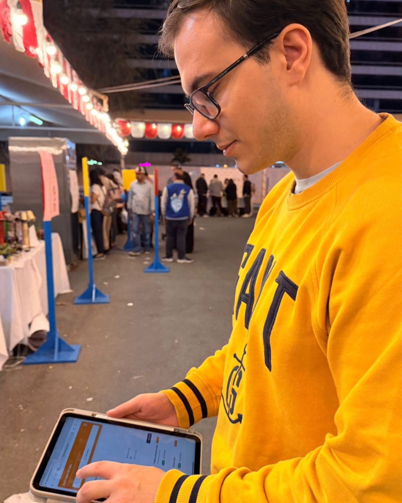 Event staff using the system on a tablet