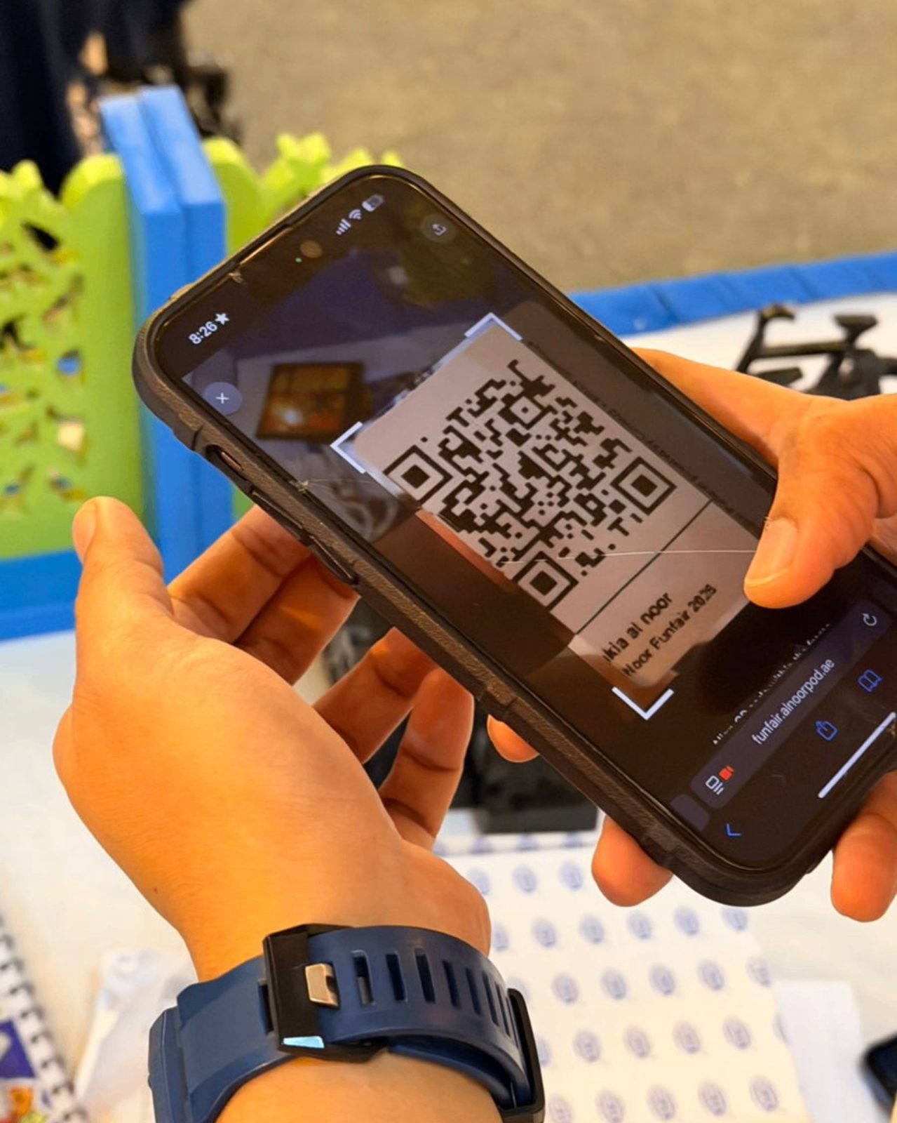 QR code scan in action at the event