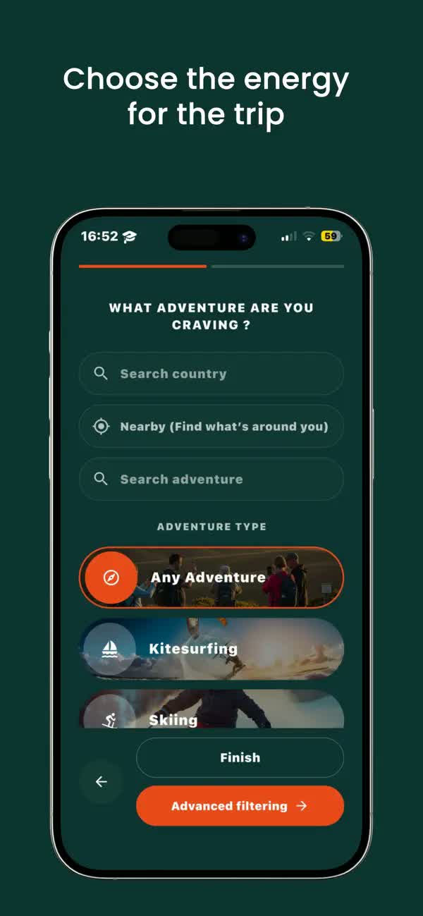 RUSH app trip detail screen