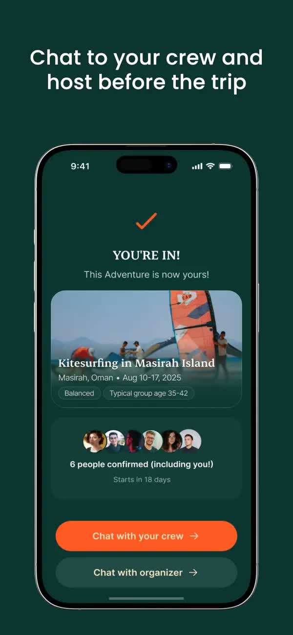 RUSH app booking screen