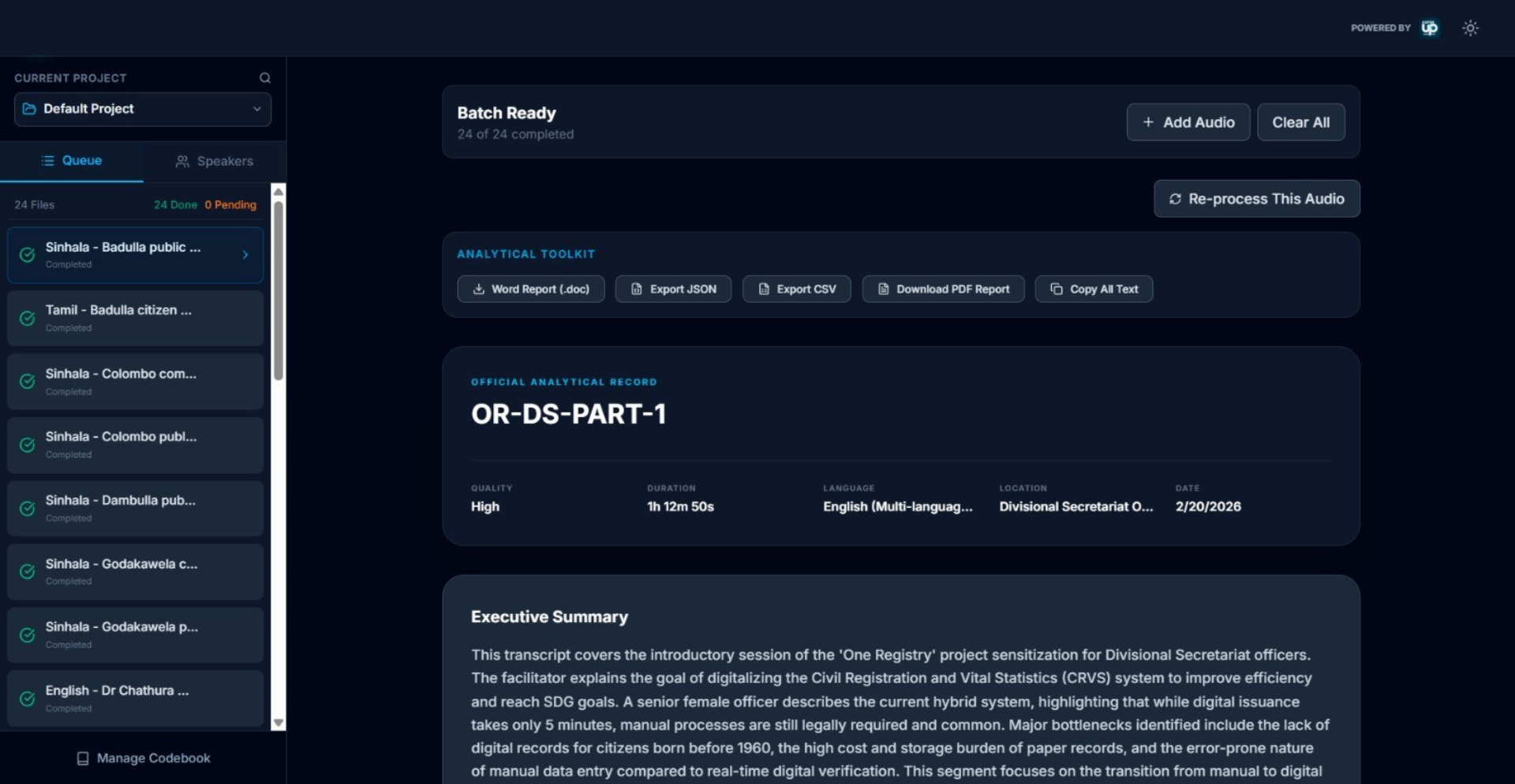 Speaker Segmentation View